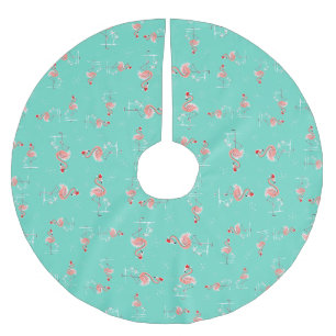 Weihnachtsflamingo-Drehungsbaumrock Polyester Weihnachtsbaumdecke