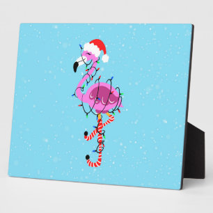 Weihnachtsflamingo Fotoplatte