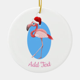 Weihnachtsflamingo Keramik Ornament