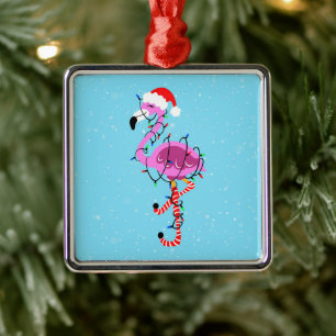 Weihnachtsflamingo Ornament Aus Metall