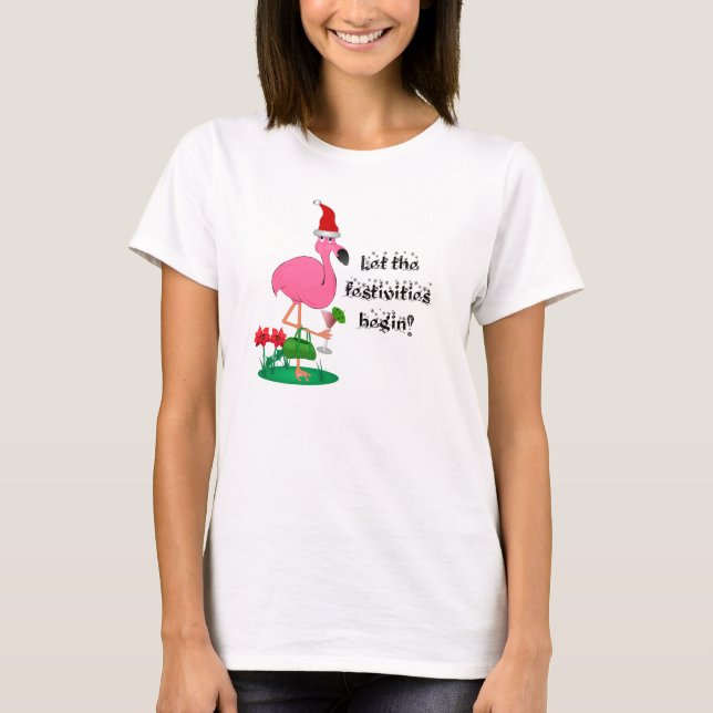 Weihnachtsflamingo-T - Shirt (Vorderseite)