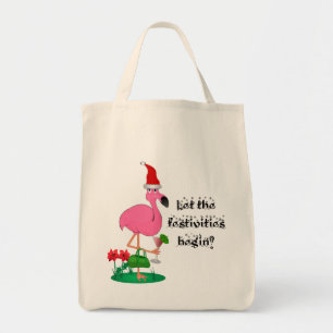 Weihnachtsflamingo-Taschen-Tasche Tragetasche