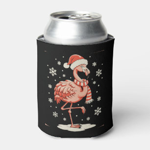 Weihnachtsflamingo Weihnachtsmann Hut Xmas Urlaub Dosenkühler