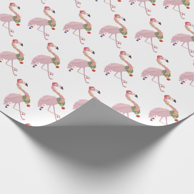 Weihnachtsflamingos Geschenkpapier (Ecke)