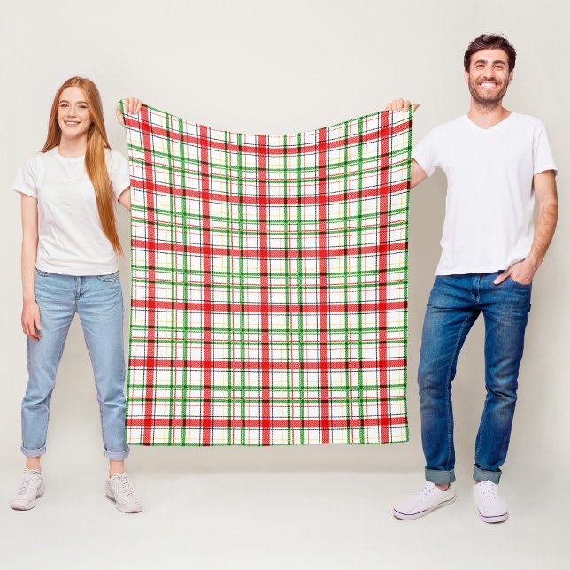 Weihnachtsflannel Kariert Tartan Design - Weiß Fleecedecke (Von Creator hochgeladen)