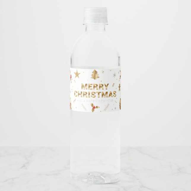 Weihnachtsflasche Wasserflaschenetikett (Vorderseite)