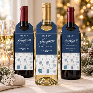 Weihnachtsflaschen-Anhänger personalisiert in Blau Flaschenanhänger