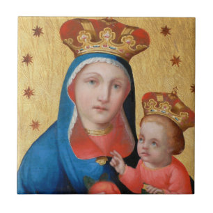 Weihnachtsfliese Madonna und Kind Fliese
