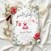 Weihnachtsflorales rotes Kleid Mädchen Santa Baby