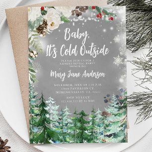 Weihnachtsflorales Weiß Schneeglöckchen Geschlecht Einladung