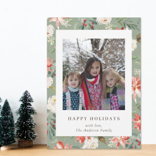 Weihnachtsfloristik Frohe Feiertage Familienfoto S Feiertagskarte