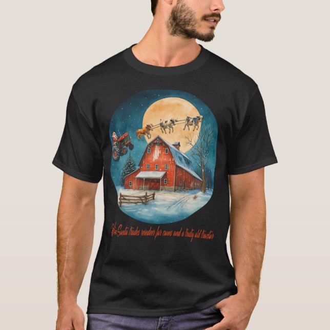 Weihnachtsflug im Bauernhof T-Shirt (Vorderseite)