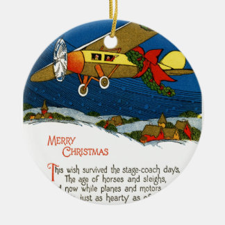 Weihnachtsflugzeug Keramik Ornament