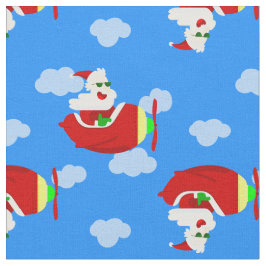 Weihnachtsflugzeug-Pilot santa Wolken Stoff
