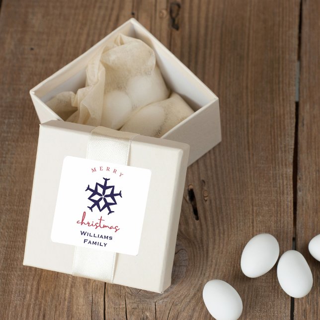 Weihnachtsflugzeug Snowflage Minimalistische Luftf Quadratischer Aufkleber (Von Creator hochgeladen)