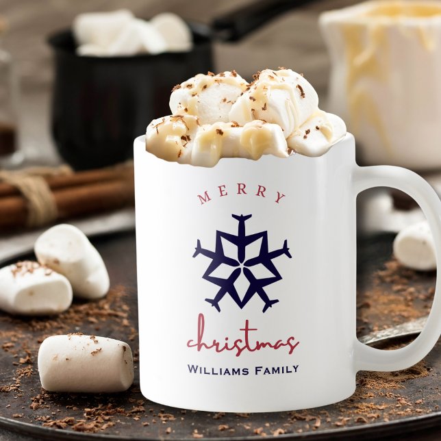 Weihnachtsflugzeug Snowflake Minimalistische Luftf Kaffeetasse (Von Creator hochgeladen)