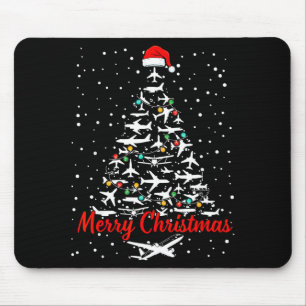 Weihnachtsflugzeuge Baum Grundstücke Frohe Weihnac Mousepad