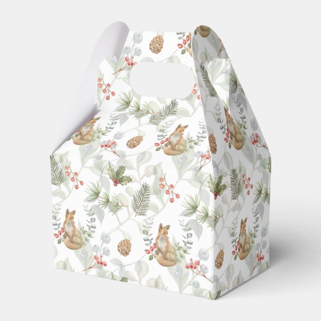 Weihnachtsfocken, Kiefernzweige, Beeren Geschenkschachtel (Vorderseite)