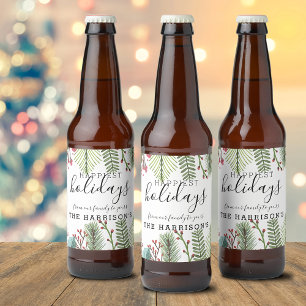 Weihnachtsfoliage Weihnachten Personalisiert Bierflaschenetikett