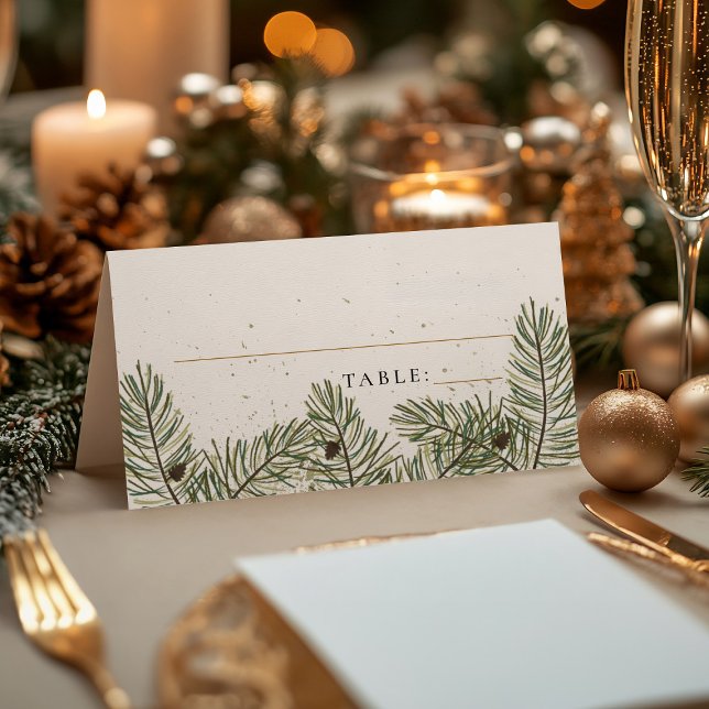 Weihnachtsfolien für Pine & Gold Hochzeiten Platzk Platzkarte (Von Creator hochgeladen)