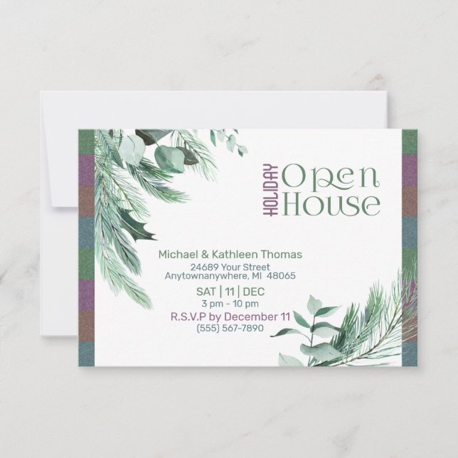 Weihnachtsfolien Modernes Design Open House Einladung (Vorderseite)