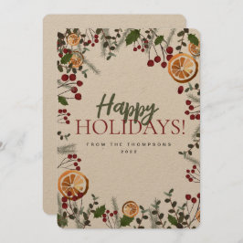 Weihnachtsfolien Orange Custom Family Feiertagskarte