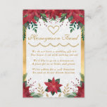 Weihnachtsfonds für Hochzeitsfeiern in Poinsettia Begleitkarte<br><div class="desc">Watercolor Poinsettia Weihnachtswinterdesign mit goldenem Rahmen und weißem blumengeschmücktem Hintergrund</div>