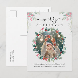 Weihnachtsfoto Botanik Feiertagspostkarte