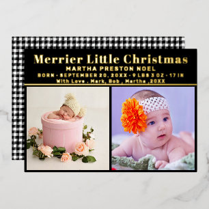 Weihnachtsfoto Collage Geburtserklärung Folien Feiertagskarte