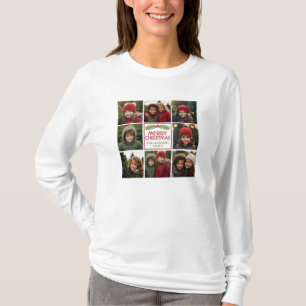 Weihnachtsfoto Collage mit rustikalem Pine T-Shirt