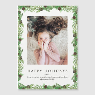 WeihnachtsFoto der Feiertags-Kiefern-  Magnetkarte