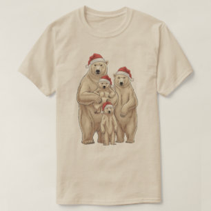 Weihnachtsfoto einer Familie von Eisbären T-Shirt