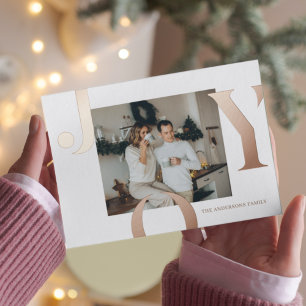Weihnachtsfoto Familie Roségold Joy Postkarte