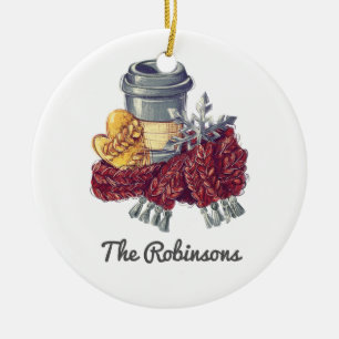 Weihnachtsfoto für Kaffeeliebhaber Keramik Ornament
