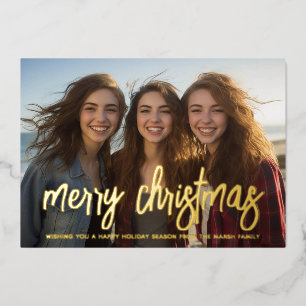 Weihnachtsfoto horizontal Frohe Weihnachten  Folien Feiertagskarte