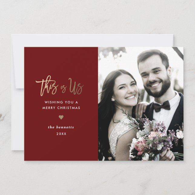 Weihnachtsfoto-Karte *Dies ist uns* Einladung (Vorderseite)