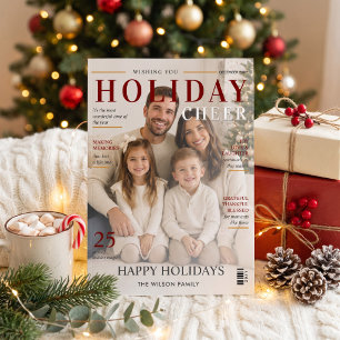 Weihnachtsfoto-Karte im Magazin-Stil Feiertagskarte
