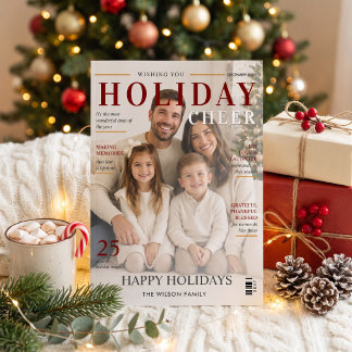 Weihnachtsfoto-Karte im Magazin-Stil Feiertagskarte
