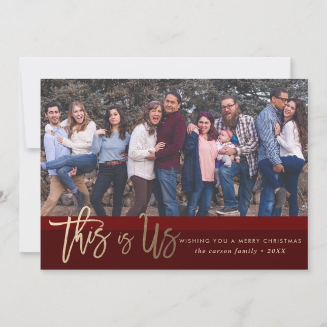 WeihnachtsFoto-Karte *This ist- Us* Einladung (Vorderseite)