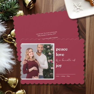 Weihnachtsfoto mit Frieden Liebe Bündel Freude Qua Feiertagskarte