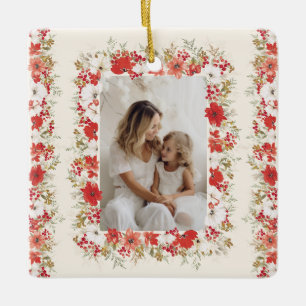 Weihnachtsfoto Name Jahr datiertes Andenken Tradit Keramikornament