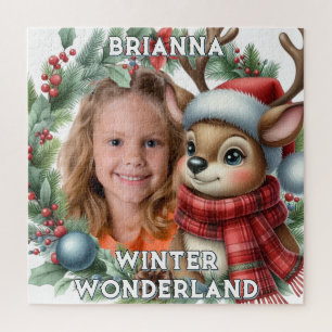 Weihnachtsfoto Rentier Winter Wonderland Puzzle