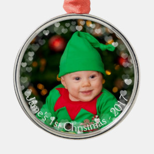 WeihnachtsFoto-sich hin- und herbewegende Silbernes Ornament