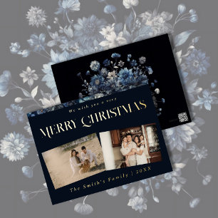 Weihnachtsfoto vintage retro floral folien feiertagspostkarte