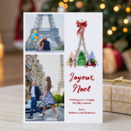 Weihnachtsfoto vom Eiffelturm in Paris Feiertagskarte