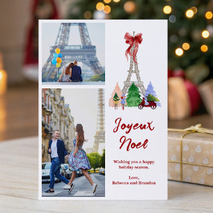 Weihnachtsfoto vom Eiffelturm in Paris Feiertagskarte