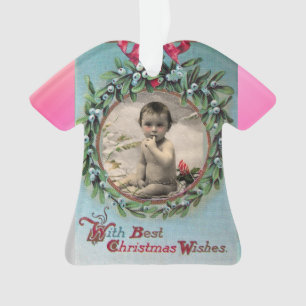WEIHNACHTSFOTO-VORLAGE FÜR BABYS ALS KERAMIKSCHMUC ORNAMENT