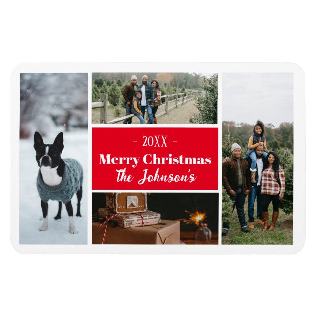 WeihnachtsfotoCollage Magnet (Horizontal)