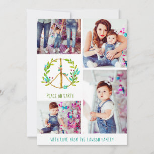 WeihnachtsfotoCollage   Weltfrieden Feiertagskarte