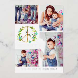 WeihnachtsfotoCollage   Weltfrieden Urlaub C Folien Feiertagskarte